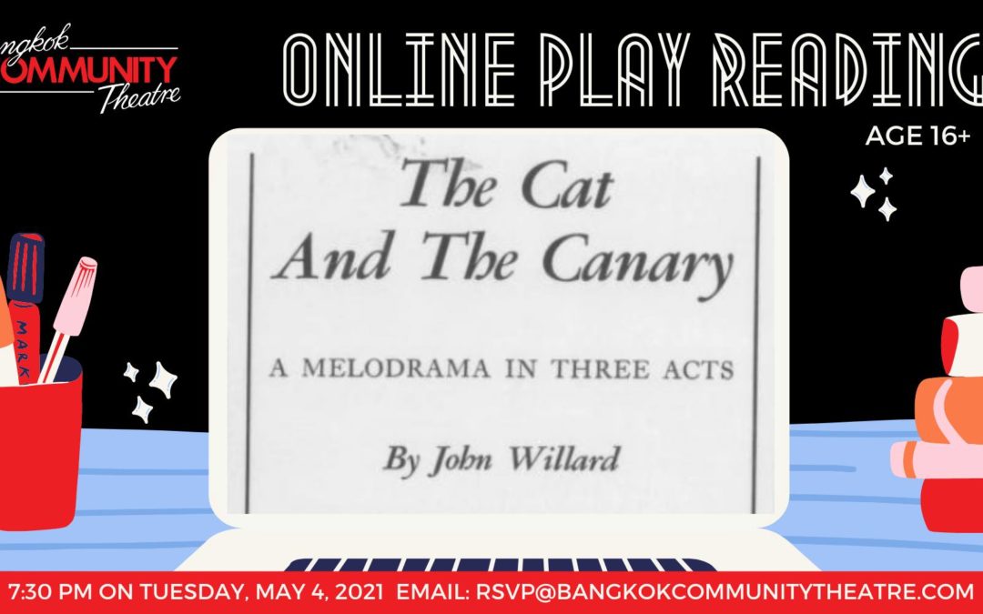 BCT’s May 4th Online Play Reading of The Cat and the Canary